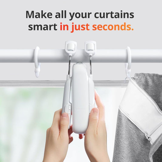 SwitchBot Smart Curtain Opener Rod 2.0 – Wireless App Control, Timer Automation, Works with Alexa/Google/HomeKit (Requires Hub), Easy No-Tool Installation for Smart Home Curtain Automation