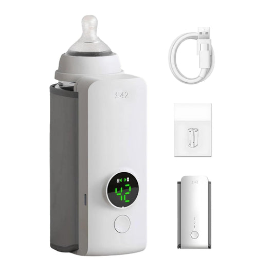 Portable Rechargeable Baby Bottle Warmer – Fast 1-Min Heating | USB Powered, 6 Temperature Levels, Leak-Proof Travel Milk Heater for Babies